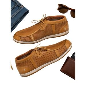 Bed Stu Moneybag Distressed Tan Leather High Top Sneakers Men's 13 EU 46 Shoes